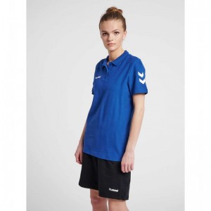 Hummel Go Cotton Polo T-shirt Dam Blå | 954744-326