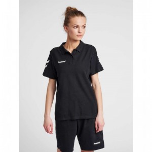 Hummel Go Cotton Polo T-shirt Dam Svarta | 703226-416