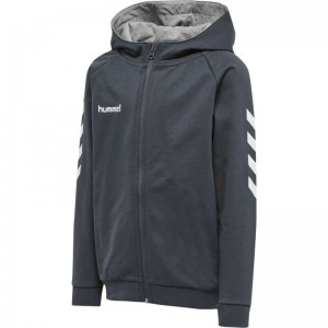Hummel Go Cotton Zip Hoodie Barn Svarta | 517216-945