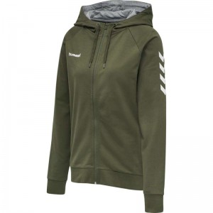 Hummel Go Cotton Zip Hoodie Dam Gröna | 030154-748
