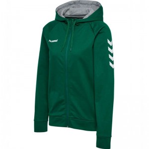 Hummel Go Cotton Zip Hoodie Dam Gröna | 816908-583