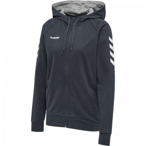 Hummel Go Cotton Zip Hoodie Dam Svarta | 815657-882