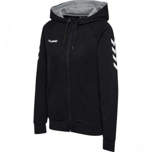 Hummel Go Cotton Zip Hoodie Dam Svarta | 317828-117