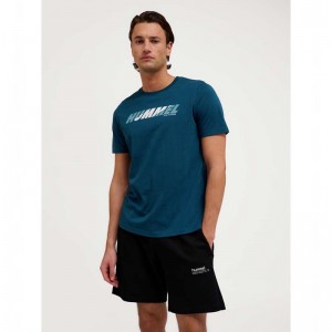 Hummel Graphic Bold Logo T-shirt Herr Marinblå | 346020-841