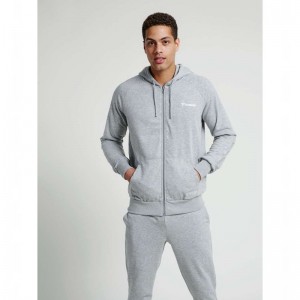 Hummel Isam Zip Hoodie Herr Grå | 983124-535