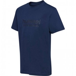 Hummel Jr Base S/S Hoodie Barn Marinblå | 305798-227