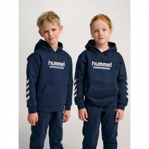 Hummel Jr Logo Shorts Barn Marinblå | 857051-071
