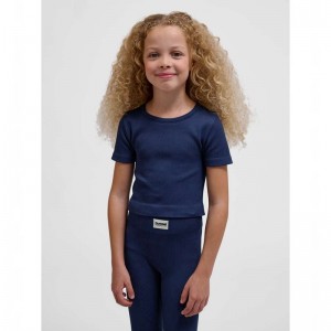 Hummel Jr Seamless Rib S/S T-shirt Barn Svarta | 000235-328