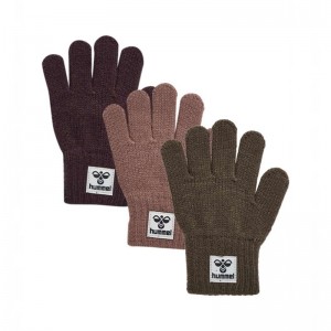Hummel Kvint 3 Pk Handskar Barn Bruna | 295734-418