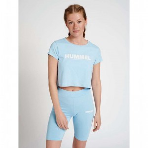 Hummel Legacy Cropped T-shirt Dam Blå | 318302-272