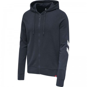 Hummel Legacy Zip Plus Hoodie Herr Marinblå | 880462-907