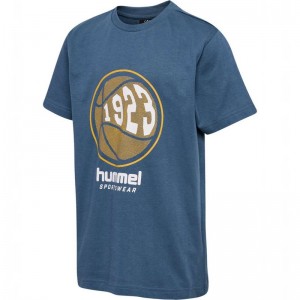 Hummel Leo S/S T-shirt Barn Blå | 060686-170