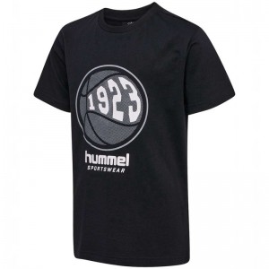 Hummel Leo S/S T-shirt Barn Svarta | 703582-036