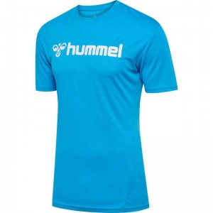 Hummel Logo S/S Jersey Herr Blå | 842292-794