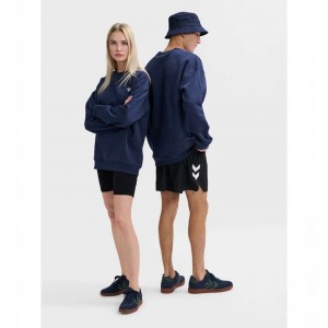 Hummel Loose Crewneck Bee Tröjor Dam Marinblå | 833452-813