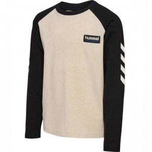 Hummel Melvin L/S T-shirt Barn Svarta | 182097-168