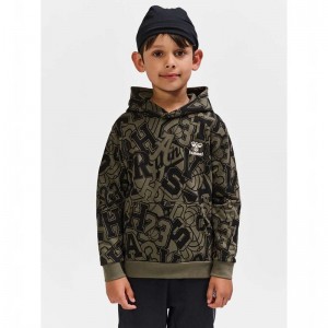 Hummel Molt Hoodie Barn Olivgröna | 218610-993