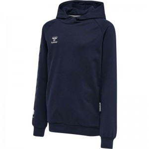 Hummel Move Grid Cotton Hoodie Barn Marinblå | 045729-163