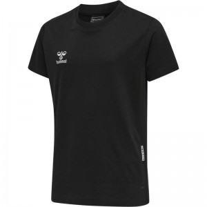 Hummel Move Grid Cotton S/S Kid T-shirt Barn Svarta | 243856-788