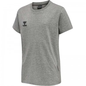 Hummel Move Grid Cotton S/S Kid T-shirt Barn Grå | 669017-351