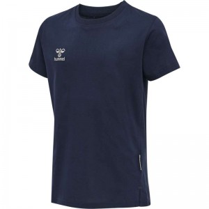 Hummel Move Grid Cotton S/S Kid T-shirt Barn Marinblå | 027174-819