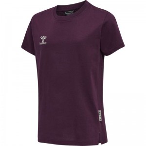 Hummel Move Grid Cotton S/S Kid T-shirt Barn Fuchsia | 757522-455