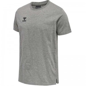 Hummel Move Grid Cotton S/S T-shirt Herr Grå | 467304-709