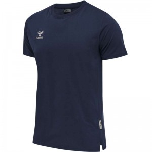 Hummel Move Grid Cotton S/S T-shirt Herr Marinblå | 593716-565