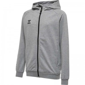 Hummel Move Grid Cotton Zip Hoodie Barn Grå | 886841-849