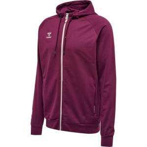 Hummel Move Grid Cotton Zip Hoodie Herr Vinröda | 248496-104
