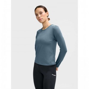 Hummel Mt Aura Mesh L/S T-shirt Dam Grå | 298596-286