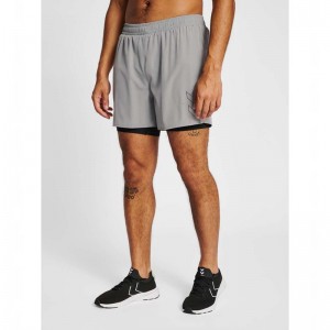 Hummel Mt Fast 2 In 1 Shorts Herr Grå | 707413-917