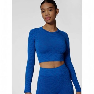 Hummel Mt Leo Seamless Crop L/S T-shirt Dam Blå | 063509-304