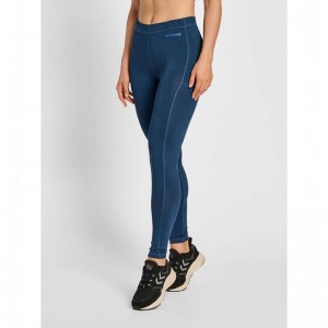 Hummel Mt Mabley Mid Waist Strumpbyxor Dam Blå | 574908-084