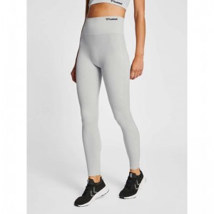 Hummel Mt Rest Seamless Hw Rib Strumpbyxor Dam Grå | 433972-557