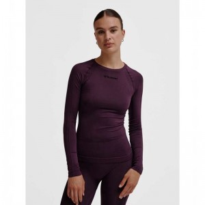 Hummel Mt Shaping Seamless L/S T-shirt Dam Lila | 635415-044