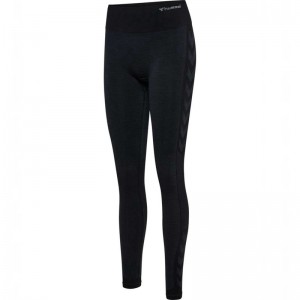 Hummel Mt Shine Seamless Mw Strumpbyxor Dam Svarta | 913286-887