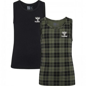 Hummel Nolan Tank Top 2-pack T-shirt Barn Olivgröna | 521237-014