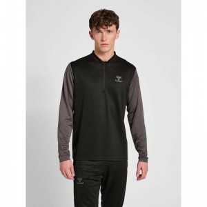 Hummel Ongrid 1/2 Zip Poly Sweat Tröjor Herr Svarta | 838560-043