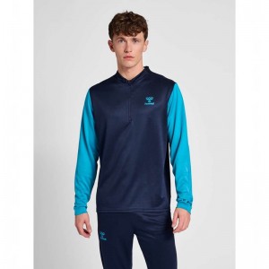 Hummel Ongrid 1/2 Zip Poly Sweat Tröjor Herr Marinblå | 074333-723