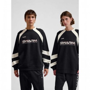 Hummel Oversized Crew Sportswear Swarm Tröjor Herr Svarta | 708273-924