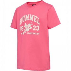 Hummel Print S/S T-shirt Barn Rosa | 975822-663