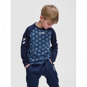 Hummel Ps L/S T-shirt Barn Blå | 407141-474