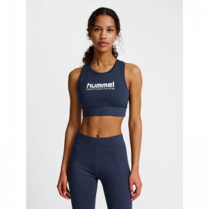 Hummel Pulse Logo Light Support Sport BH Dam Blå | 724097-434
