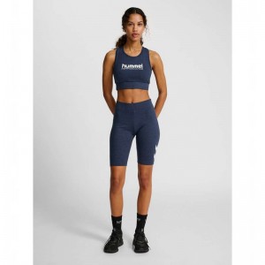 Hummel Pulse Logo Mw Tights Shorts Dam Blå | 363113-029