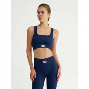 Hummel Pulse Seamless Rib Sport BH Dam Marinblå | 831266-336