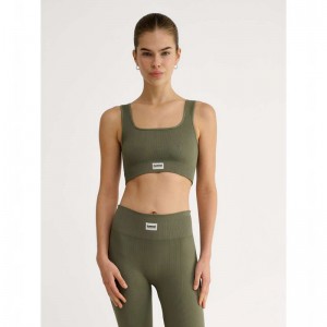 Hummel Pulse Seamless Rib T-shirt Dam Olivgröna | 826708-049