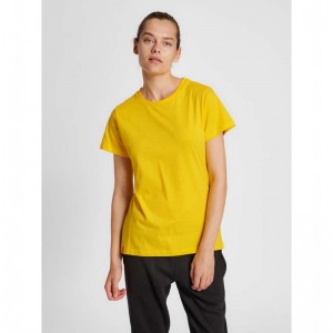 Hummel Red Basic S/S T-shirt Dam Gula | 836244-760