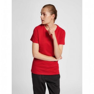 Hummel Red Basic S/S T-shirt Dam Röda | 005579-684