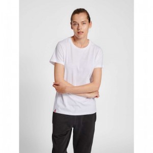 Hummel Red Basic S/S T-shirt Dam Vita | 045787-277